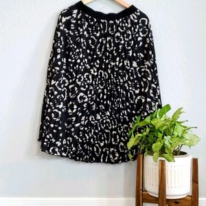 Animal Print Crinkled Circle Skirt